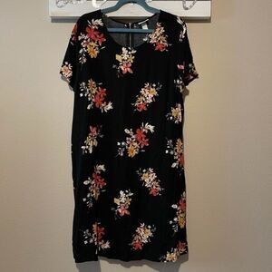Ava & Viv - black floral sheath dress